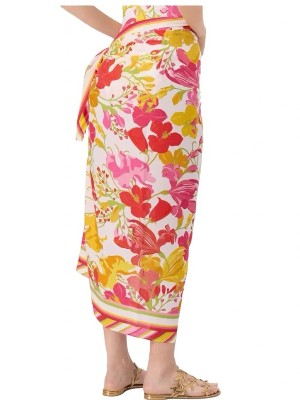 LISE CHARMEL Envolée Florale Luxury Swimsuit & Matching Pareo Set Size M Resort